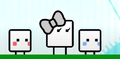 Qucy with Box Baby and an unnamed Qbaby in BOXBOY! + BOXGIRL!