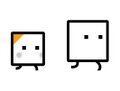 Qbby with a yellow-colored Qbaby in BYE-BYE BOXBOY!